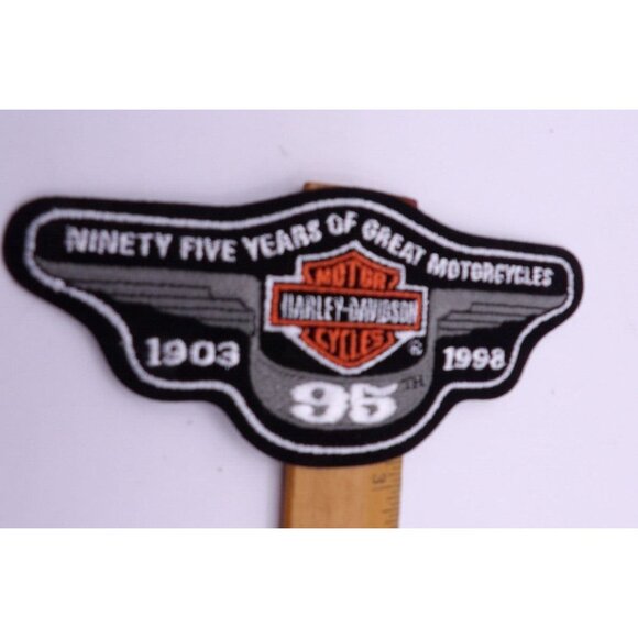 Harley Davidson Patch "95 Years " w. Logo 1903-1995  6¼"x2¾" HOG Patch Iron on - Picture 3 of 4